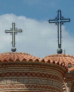 Two crosses on the top of the monastery